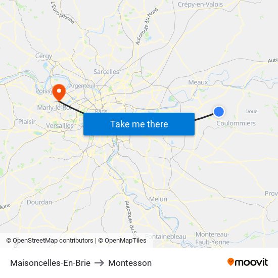 Maisoncelles-En-Brie to Montesson map