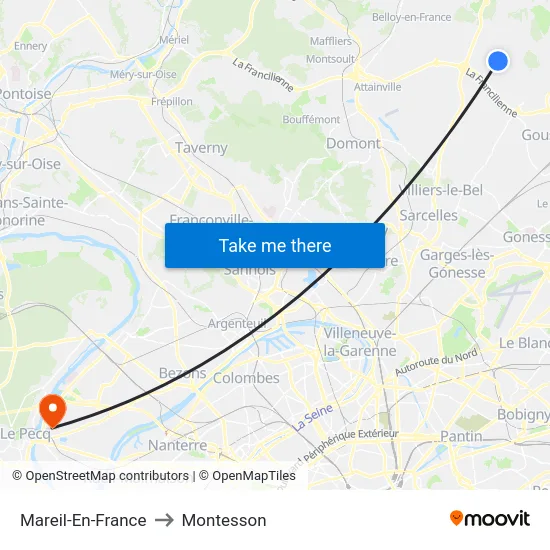 Mareil-En-France to Montesson map