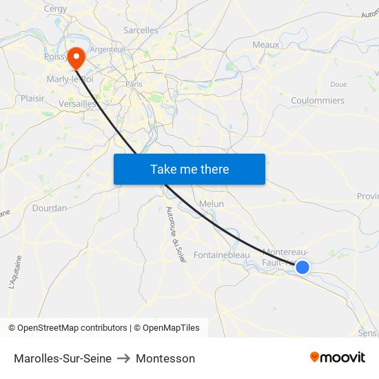 Marolles-Sur-Seine to Montesson map