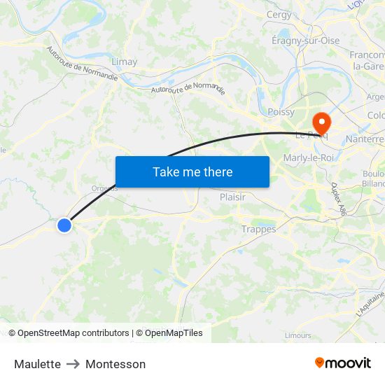 Maulette to Montesson map