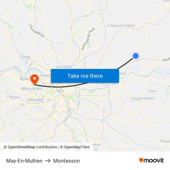 May-En-Multien to Montesson map