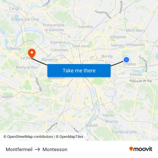 Montfermeil to Montesson map