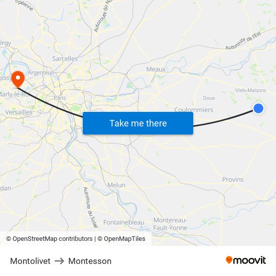 Montolivet to Montesson map