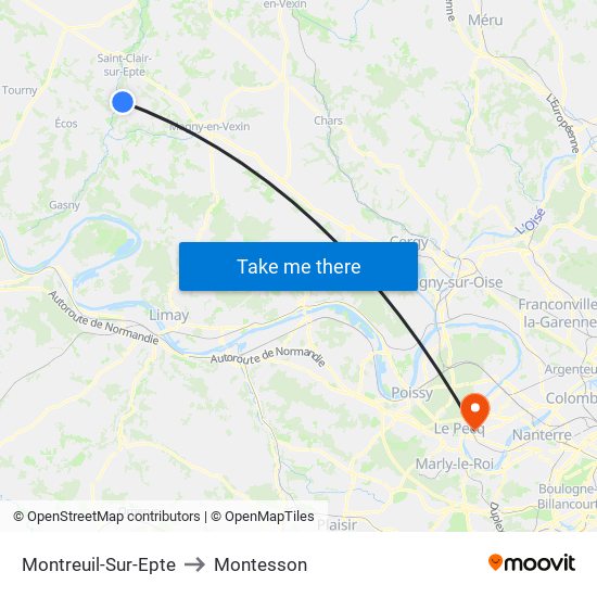 Montreuil-Sur-Epte to Montesson map
