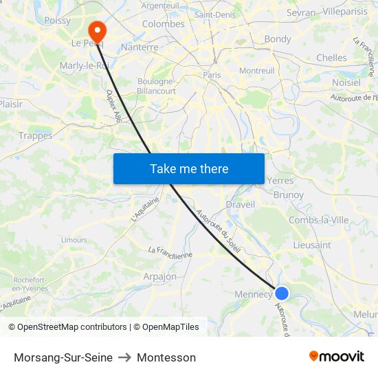 Morsang-Sur-Seine to Montesson map
