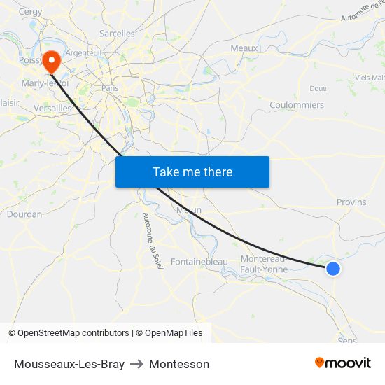 Mousseaux-Les-Bray to Montesson map