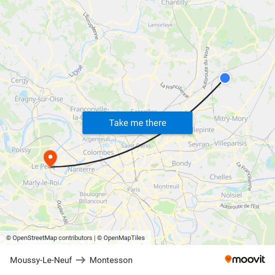 Moussy-Le-Neuf to Montesson map