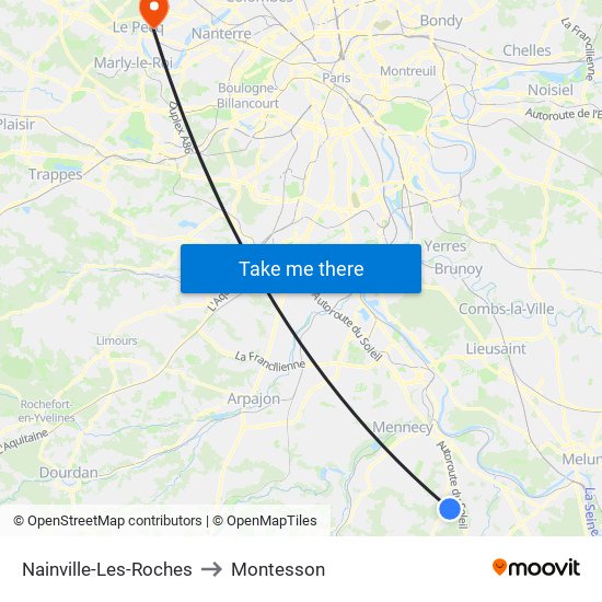 Nainville-Les-Roches to Montesson map