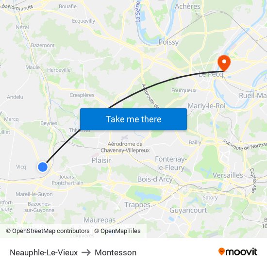 Neauphle-Le-Vieux to Montesson map