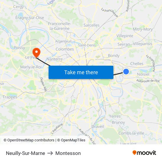 Neuilly-Sur-Marne to Montesson map