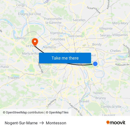 Nogent-Sur-Marne to Montesson map