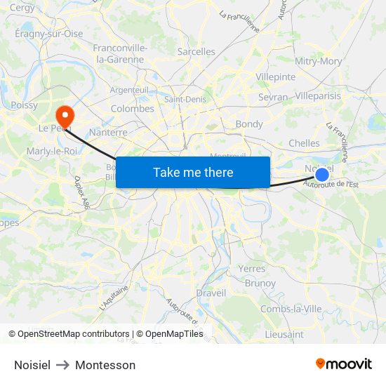 Noisiel to Montesson map