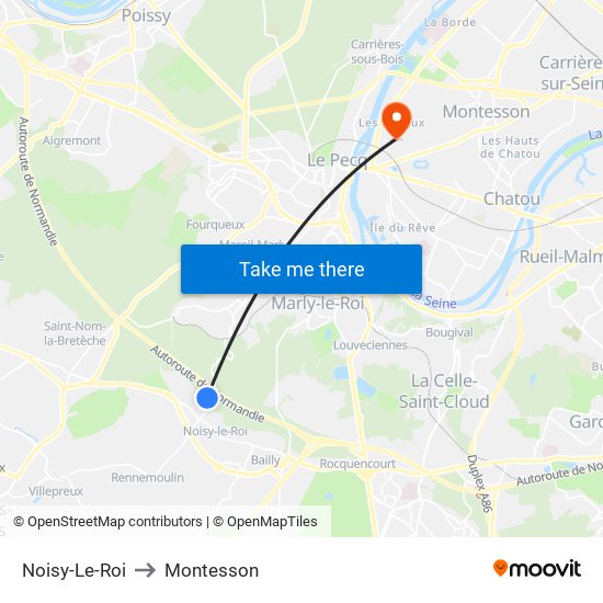 Noisy-Le-Roi to Montesson map