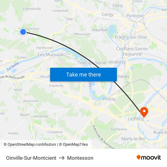 Oinville-Sur-Montcient to Montesson map