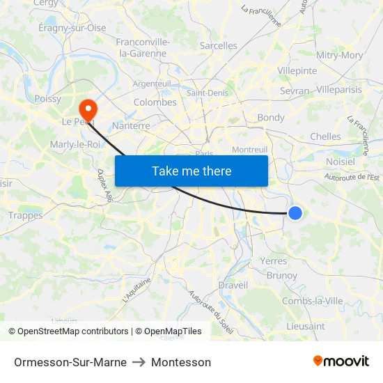 Ormesson-Sur-Marne to Montesson map