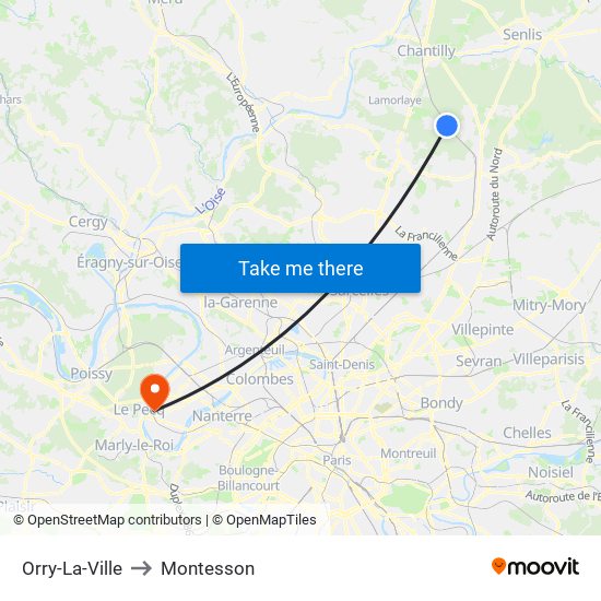 Orry-La-Ville to Montesson map