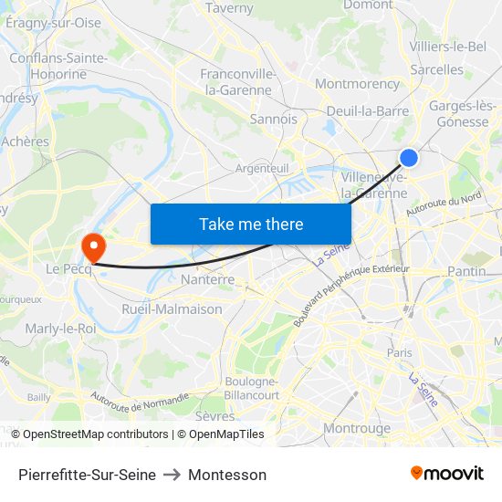 Pierrefitte-Sur-Seine to Montesson map