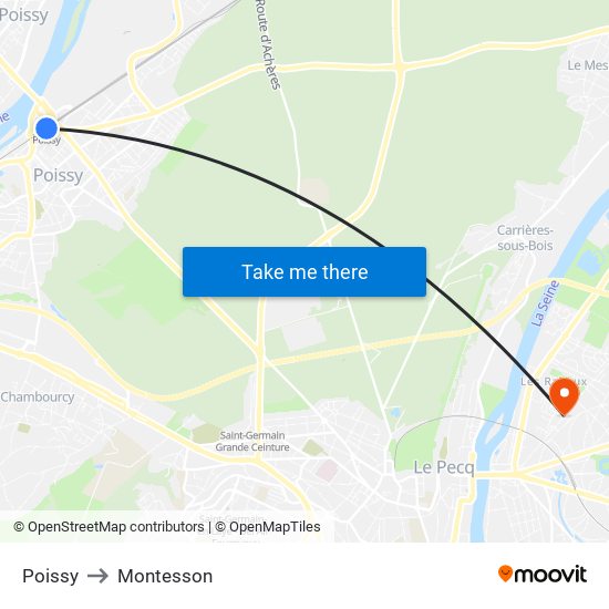 Poissy to Montesson map