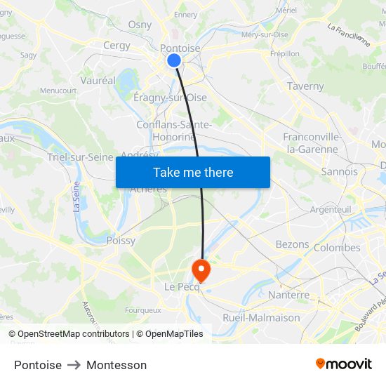Pontoise to Montesson map