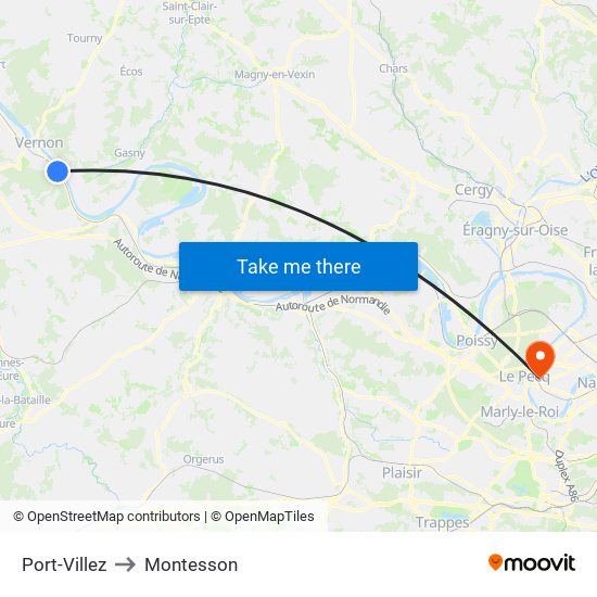 Port-Villez to Montesson map