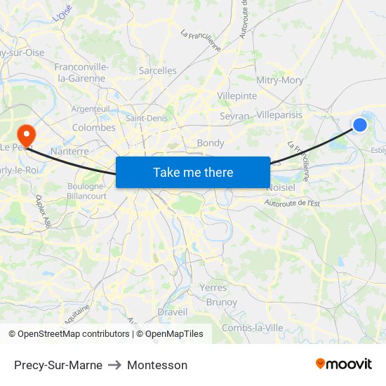 Precy-Sur-Marne to Montesson map