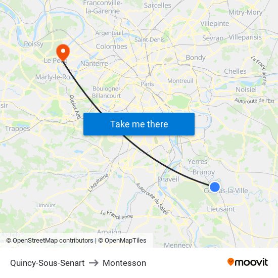 Quincy-Sous-Senart to Montesson map