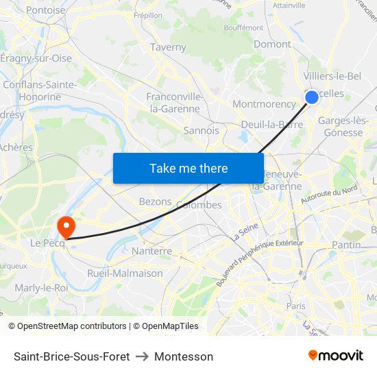 Saint-Brice-Sous-Foret to Montesson map