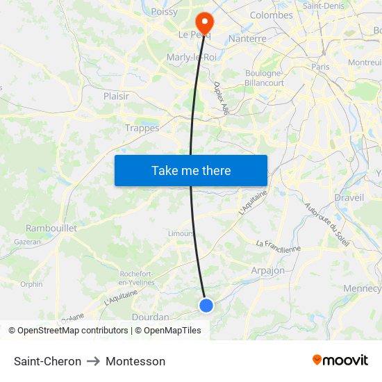 Saint-Cheron to Montesson map