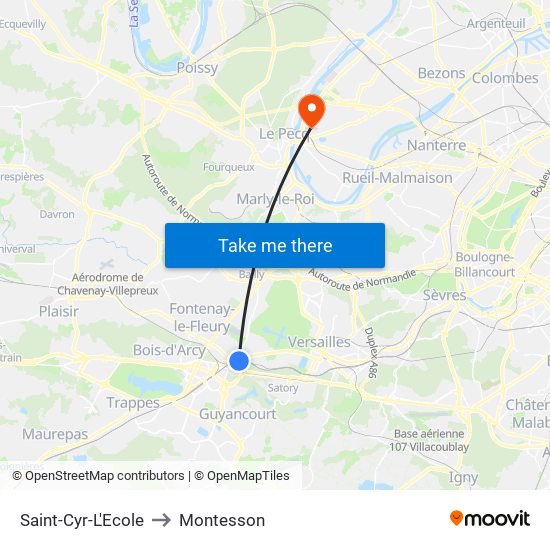 Saint-Cyr-L'Ecole to Montesson map