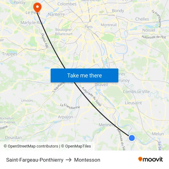 Saint-Fargeau-Ponthierry to Montesson map
