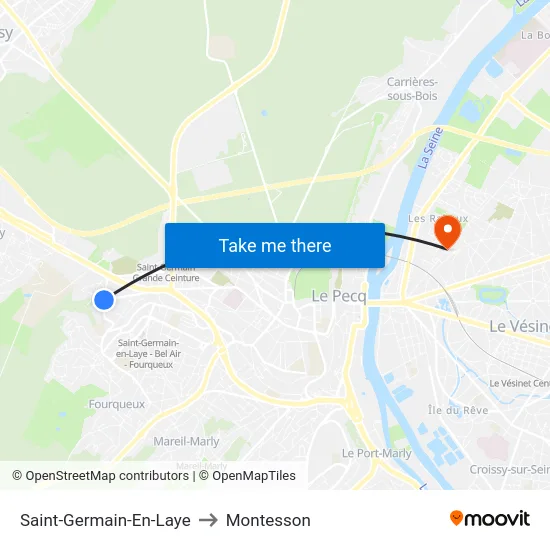Saint-Germain-En-Laye to Montesson map