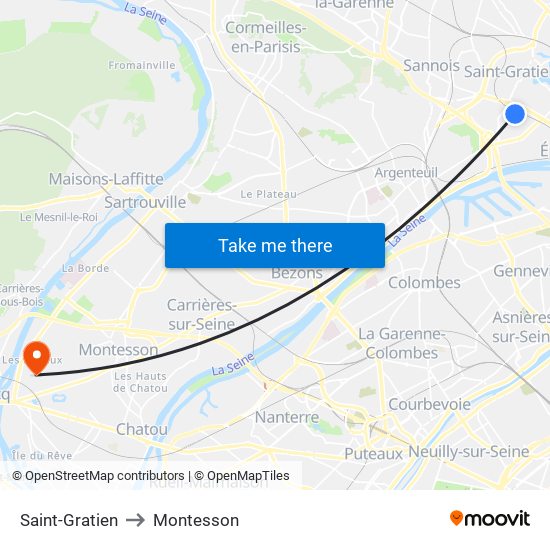 Saint-Gratien to Montesson map