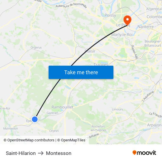 Saint-Hilarion to Montesson map