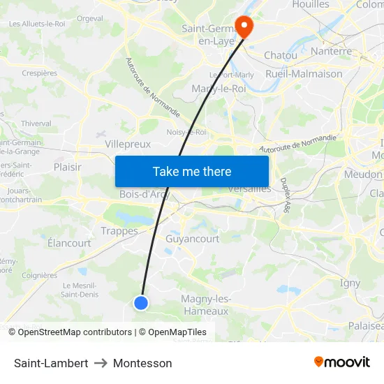Saint-Lambert to Montesson map