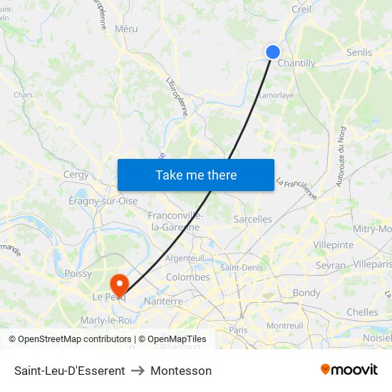 Saint-Leu-D'Esserent to Montesson map