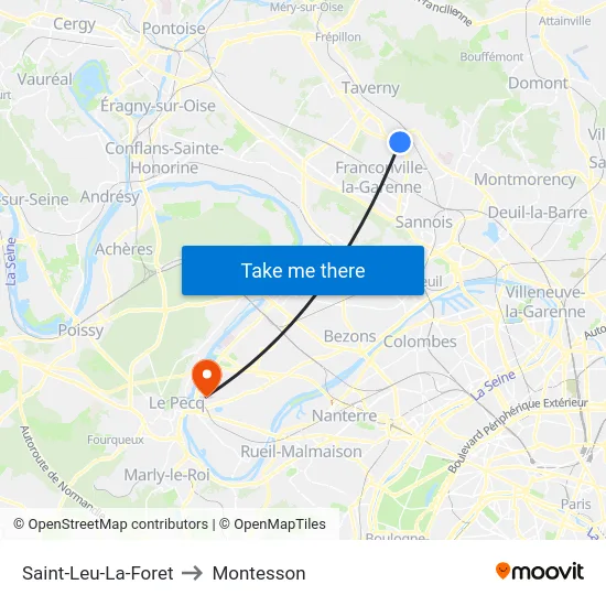 Saint-Leu-La-Foret to Montesson map