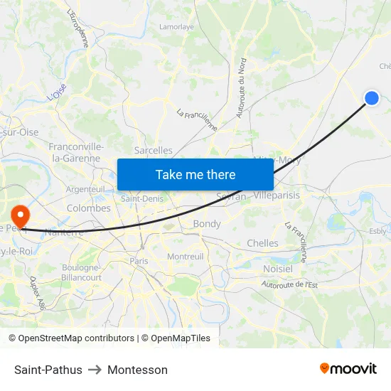Saint-Pathus to Montesson map