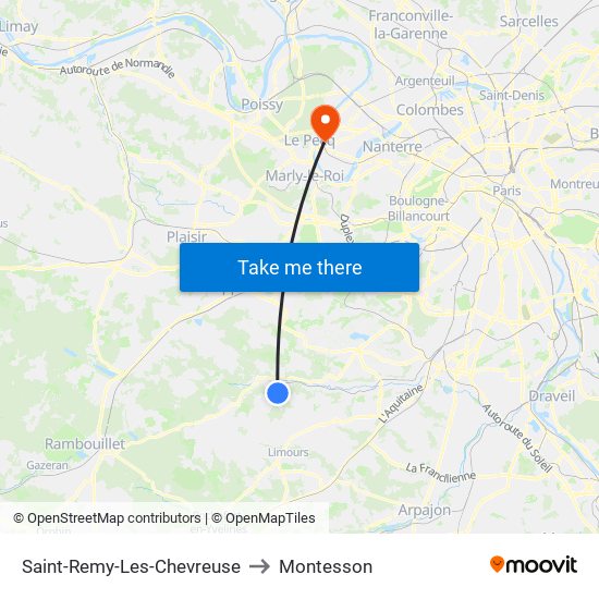Saint-Remy-Les-Chevreuse to Montesson map