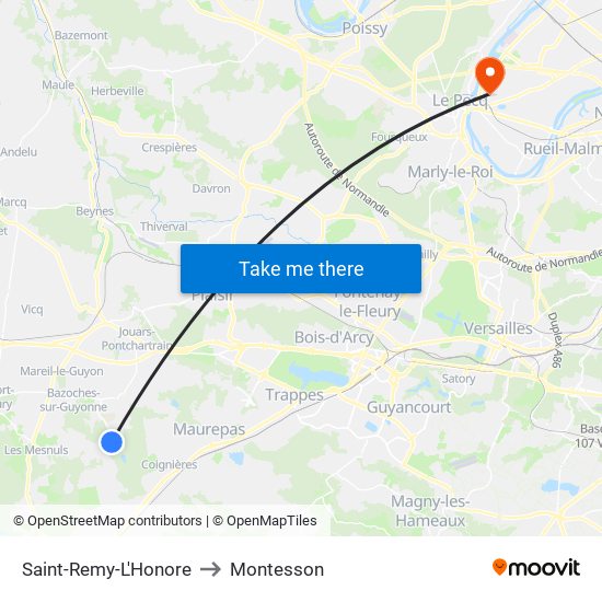 Saint-Remy-L'Honore to Montesson map