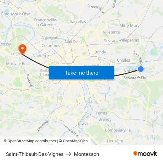 Saint-Thibault-Des-Vignes to Montesson map