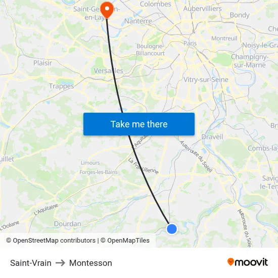 Saint-Vrain to Montesson map