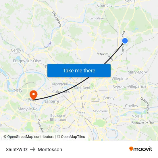 Saint-Witz to Montesson map