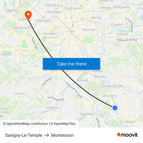 Savigny-Le-Temple to Montesson map