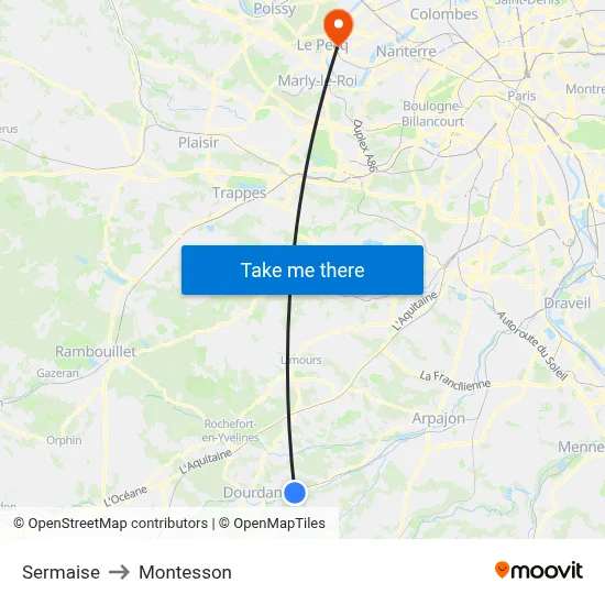 Sermaise to Montesson map