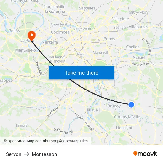 Servon to Montesson map