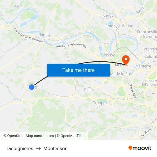 Tacoignieres to Montesson map