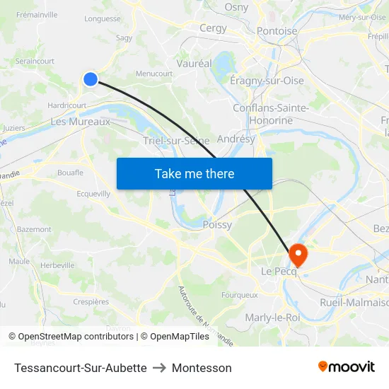 Tessancourt-Sur-Aubette to Montesson map