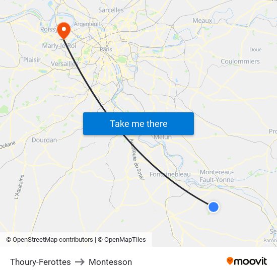 Thoury-Ferottes to Montesson map