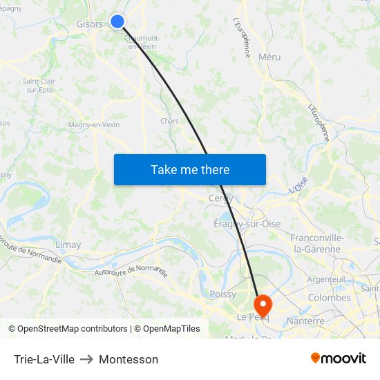 Trie-La-Ville to Montesson map
