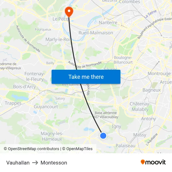 Vauhallan to Montesson map